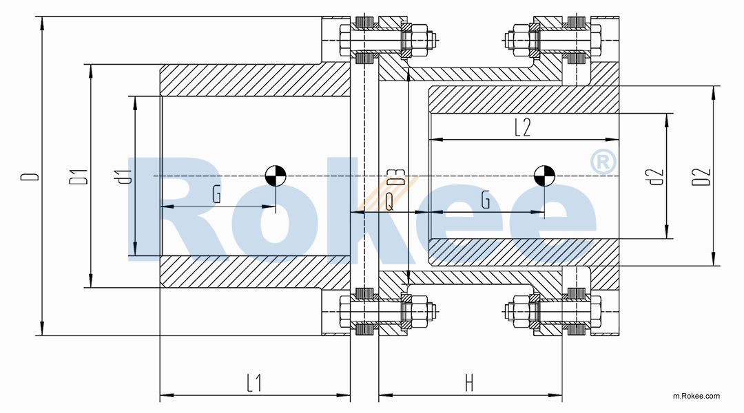 RLAR Single Shaft Sleeve Reverse-mounting Diaphragm Coupling