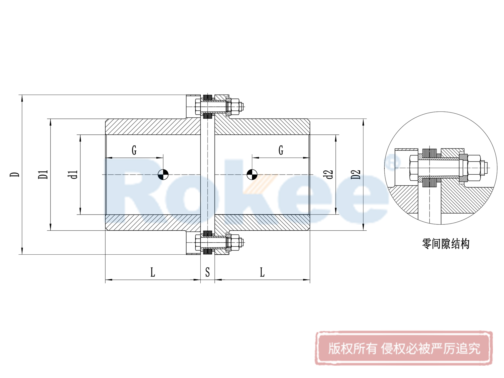 RLA標(biāo)準(zhǔn)單節(jié)金屬膜片聯(lián)軸器