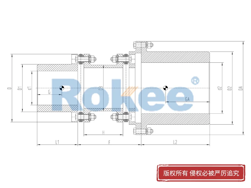 膜片聯(lián)軸器,RLAF大小軸裝金屬膜片聯(lián)軸器