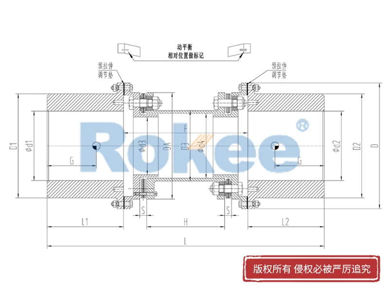 膜片聯(lián)軸器,RLQF法蘭式快裝金屬膜片聯(lián)軸器