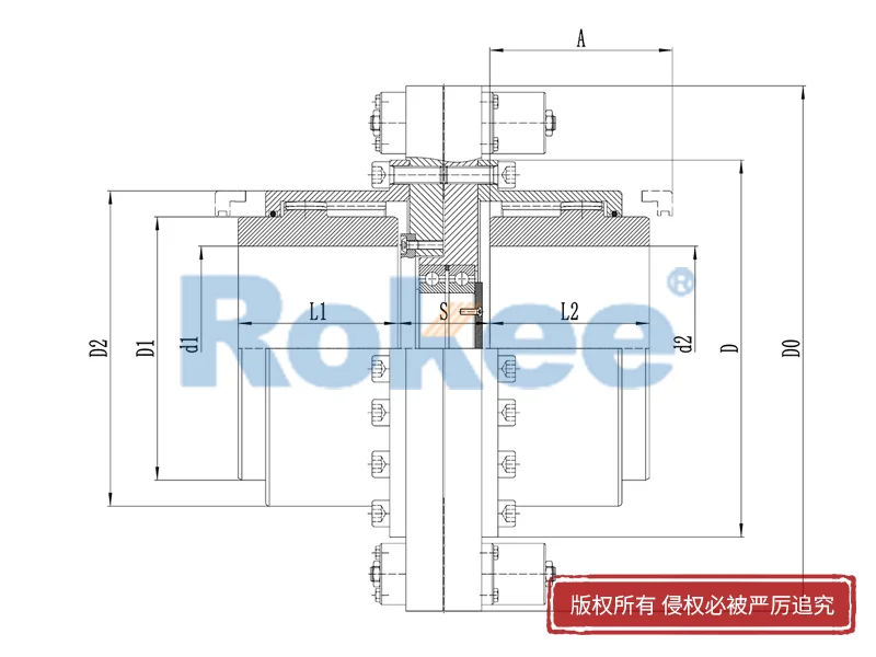 RODM扭力保護型鼓形齒式聯(lián)軸器,鼓形齒式聯(lián)軸器立式應(yīng)用,Rokee