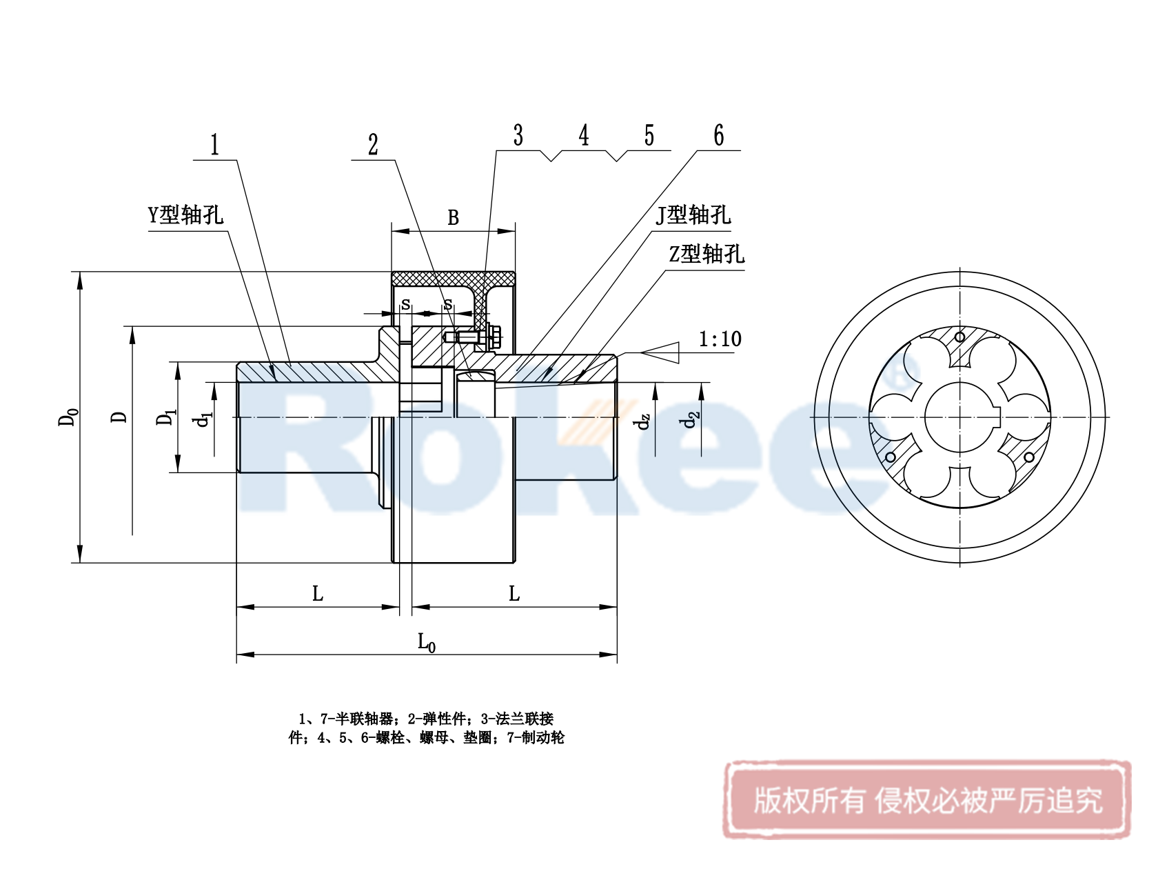 LMZ-Ⅰ型分體式帶制動(dòng)輪梅花彈性聯(lián)軸器